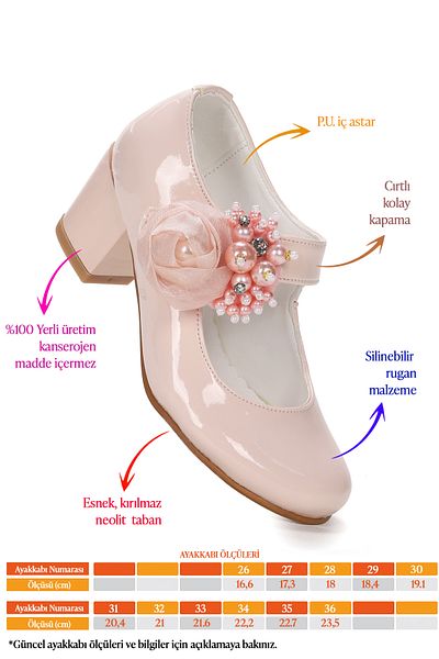 Kiko Kids Angelina Pantofi de seara cu toc de 4 cm pentru fetita din piele lacuita