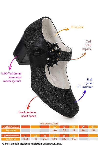 Kiko Kids Angelina Çupra Daily Girl's Pantofi de seara cu toc de 4 cm