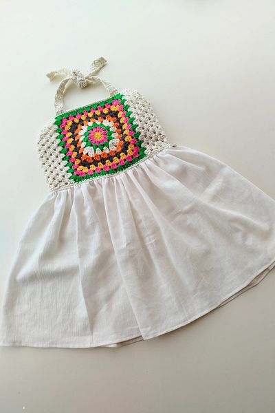 Mutlu İnsanlar Dükkanı Girl's Summer Dress |   Knitted Roba Dress