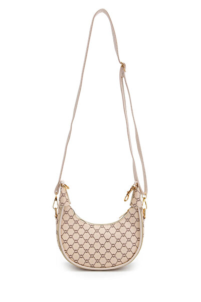 Melos Butik Kadın Krem Jakar Desenli Mini El Ve Omuz Çantası