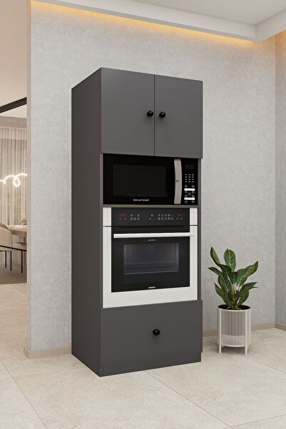 DEMİRBAL MOBİLYA MDF ANKASTRE DOLABI TEPSİ BÖLMELİ VE ÇEKMECELİ