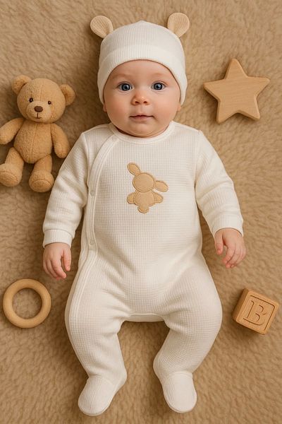 candar Waffle Rabbit Men's Jumpsuit 100% Cotton