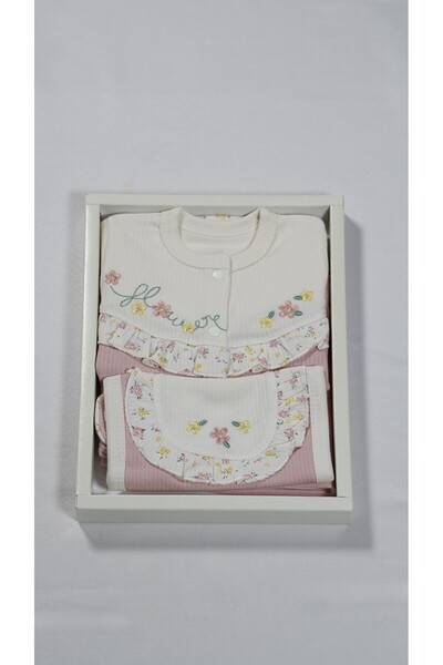 Yumilio مجموعة من 5 قطع من القطن العضوي الملون بالزهور لحديثي الولادة من المس...