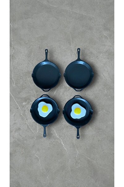 craftlab 4'lü Mini Tava Buzdolabı Magnet Seti 4,5 Cm Çap (2 NORMAL TAVA 2 KIZ...