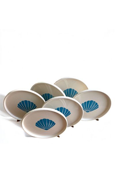 Nokta Breakfast Set 6-Person Tokyo Series Seashell Printed 6-Piece Set