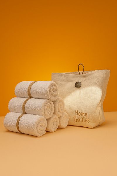 homytextiles 6-Piece Organic Bamboo Make-up Removal Towel - Baby Mouth Diaper Bag with Gift