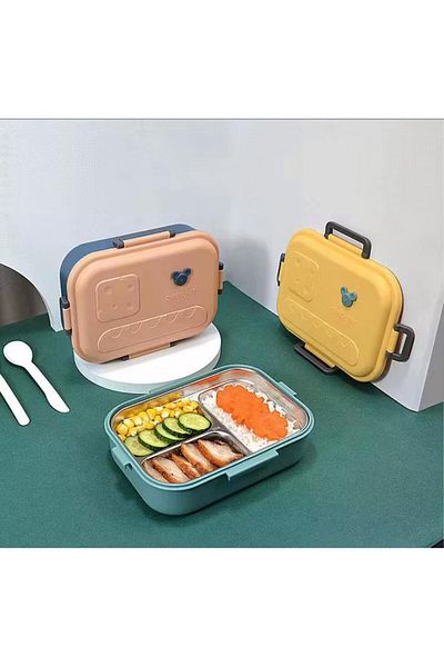 ithallattan Lunch Box (YELLOW & SAGE) 304 Stainless Steel 21cm Liquid Not Recommended