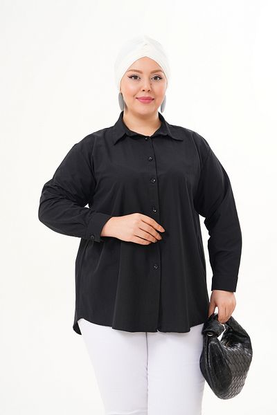 Patika Women's Hijab Loose Fit Shirt - Black