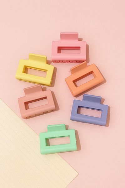 PREGIO Women's Colorful Small Size 6-Piece Square Elegant Latch Buckle