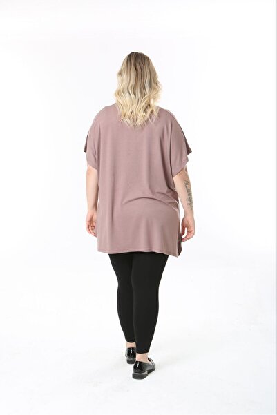 tıgersıze Γυναικεία μπλούζα μεγάλου μεγέθους Oversize Loose Cut Model με μοτίβο από μαλακό ύφασμα βισκόζης