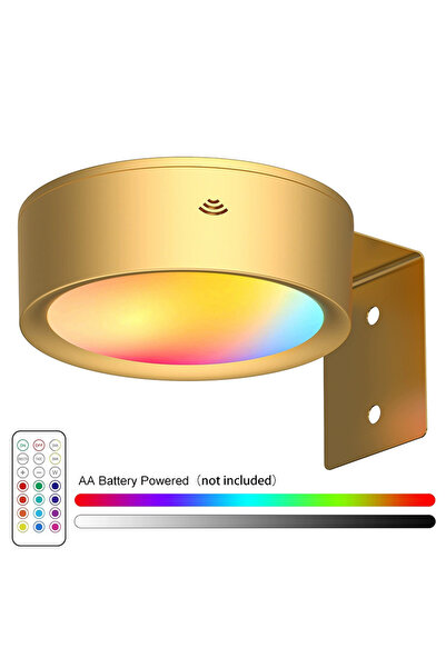 XIWANGFIRE مصباح حائط LED مغناطيسي جديد باللون الذهبي RGB، إضاءة ليلية قابلة للتعتيم، أضواء صور مغناطيسية تدور 360 درجة، لمسة