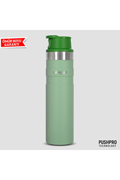 MiniQup Pushpro 600ml Yeşil Paslanmaz Çelik Vakumlu Sızdırmaz Taşınabilir Ter...