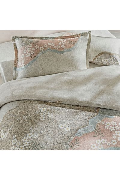 Taç Taç Reborn Rima Bamboo Double Duvet Cover Set Stone