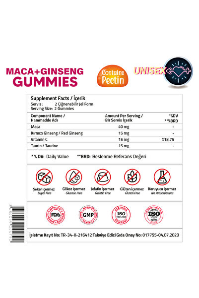 Validus Maca Ginseng 60 Gummies