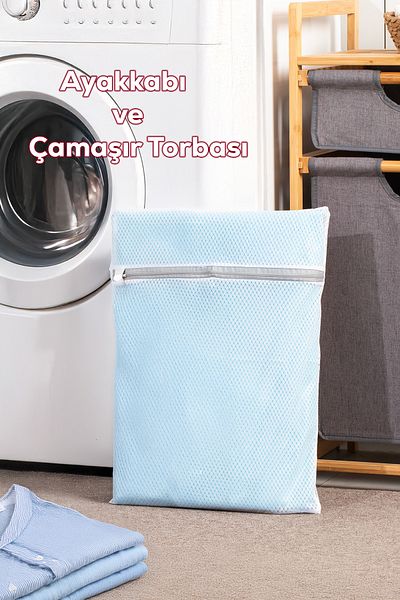 Porsima 3129 Laundry Net Shoe Washing Net with Zippered Compartment Anti-Deformation Bag Net