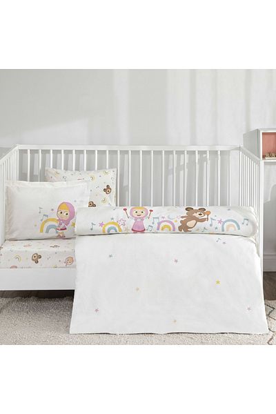 Taç Taç Licensed Masha & the Bear Music Baby Cotton Baby Bedding Set