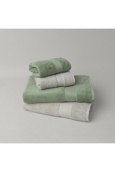 Linens Vita 4-Piece Cotton Face/Bath Towel Set Khaki/Gray