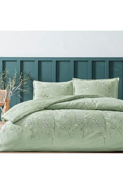 Linens Sc Allday Henley Duvet Cover Set - Green Double
