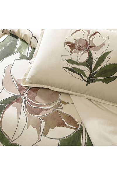 Linens Allday Elony Duvet Cover Set - Double Ecru