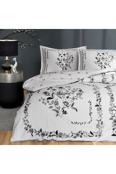 Linens Gray Allday Nelson Cotton Satin Duvet Cover Single