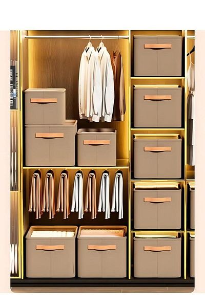 Generic 3 Pcs Clothing Storage Box Closet Clothes Organizer Foldable Washable Closet Clothing Storage Box