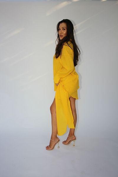 MISSPAP Compleu Doua Piese Drape Side Galben Vara