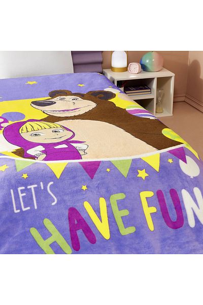 Taç Licensed Masha and the Bear Fun Single Blanket