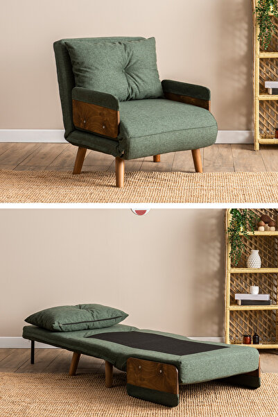 Pafu Cosmo Tekli Katlanır Yataklı Koltuk Keten Haki