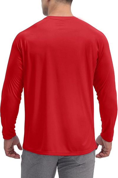 Rich Men's Red Basic Long Sleeve T-Shirt Athlete Body T-shirt