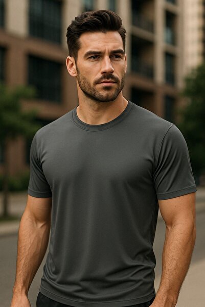 Rich Ανδρικό μπλουζάκι με λαιμόκοψη 100% βαμβακερό αθλητικό μπλουζάκι - κοντομάνικο βασικό μπλουζάκι