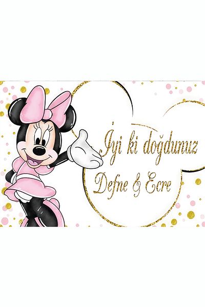 BMS Medya Minnie Themed Illustrated 70X100 Size Canvas Banner