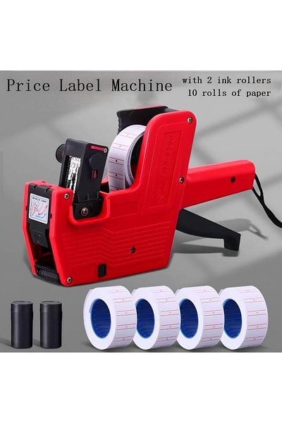 Generic Eight-digit Price Label Machine, 10 Spare White Price Tags And 2 Spare Cartridge