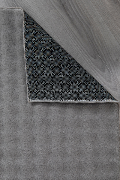 Myevilla Gray Decorative Bubble Soft Plush - Long Furry, Non-Slip and Washable Living Room Hallway Carpet Runner