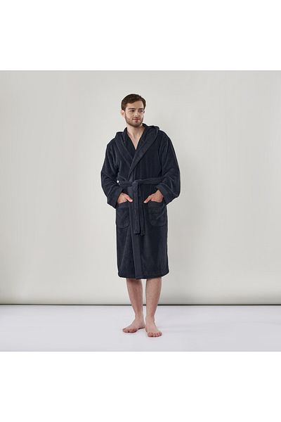 Linens Halat de baie XL Bumbac premium negru