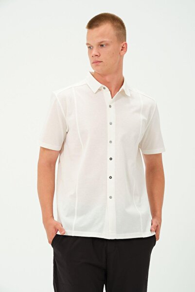 Rich Чоловіча металева сорочка з ґудзиками - короткий рукав