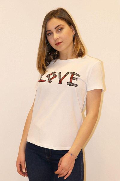 RICH GİYİM Rich Women's Crew Neck T-shirt 100% Cotton T-Shirt