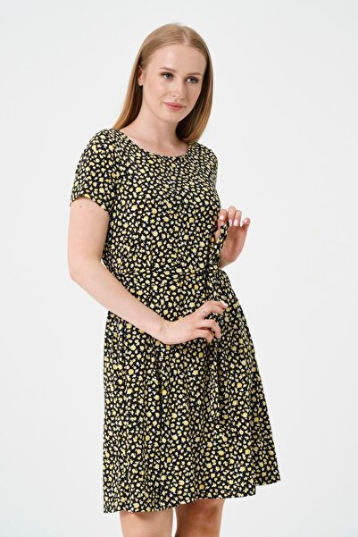 Rich Floral Patterned Women's Dress