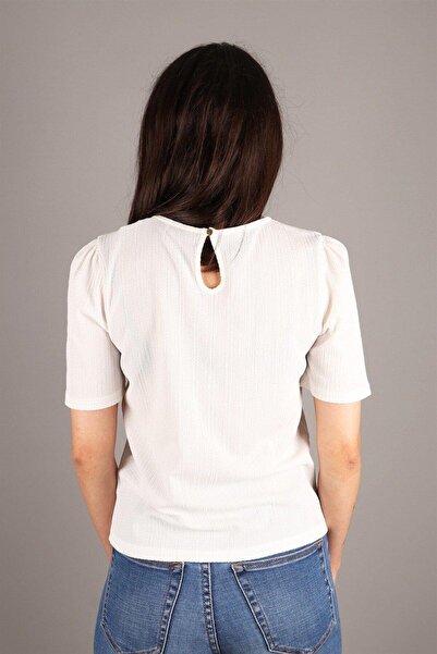 Rich Γυναικεία λευκή μπλούζα με μανίκια καρπούζι