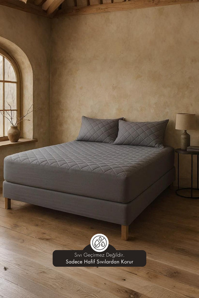 MOYA HOME Gray Quilted Mattress Protector Mattress Sheet Double Colorful Mattress Pad Set Cotton
