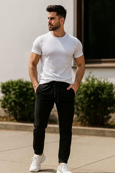 Rich Ανδρικό Slim Fit Μοντέρνο Παντελόνι Jogger - Κομψό και αθλητικό παντελόνι με κορδόνια