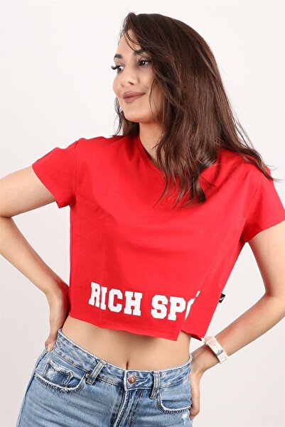 Rich Women's Short Sleeve Crop Blouse