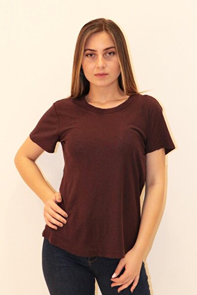 RICH GİYİM Πλούσιο γυναικείο μπλουζάκι με λαιμόκοψη 100% βαμβάκι