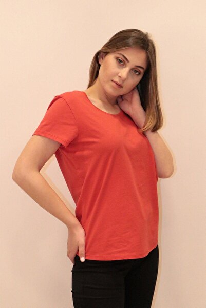 RICH GİYİM Πλούσιο γυναικείο μπλουζάκι με λαιμόκοψη 100% βαμβάκι