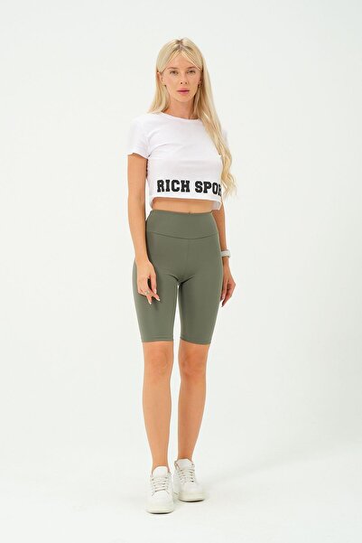 Rich High Waist Stretchy Women's Sports Leggings - Gathering Short Leggings
