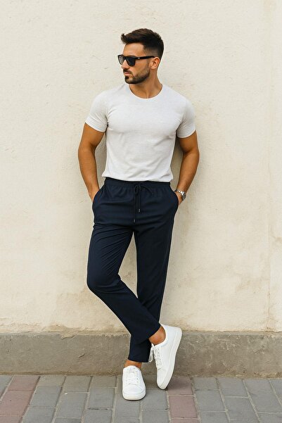 Rich Ανδρικό Slim Fit Μοντέρνο Παντελόνι Jogger - Κομψό και αθλητικό παντελόνι με κορδόνια