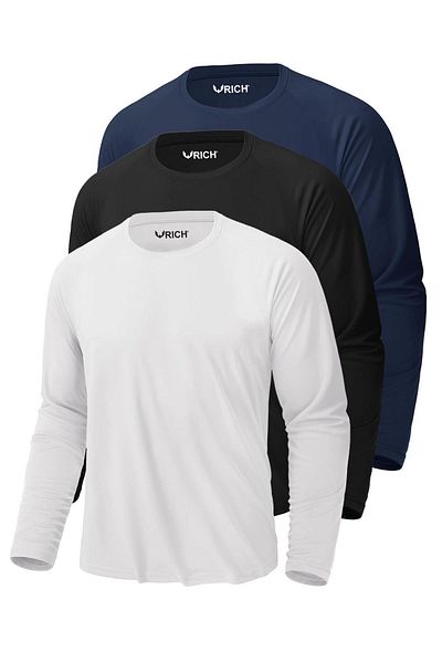 Rich Ανδρικό μπλουζάκι 3 Pack Basic μακρυμάνικο T-shirt Athlete Body
