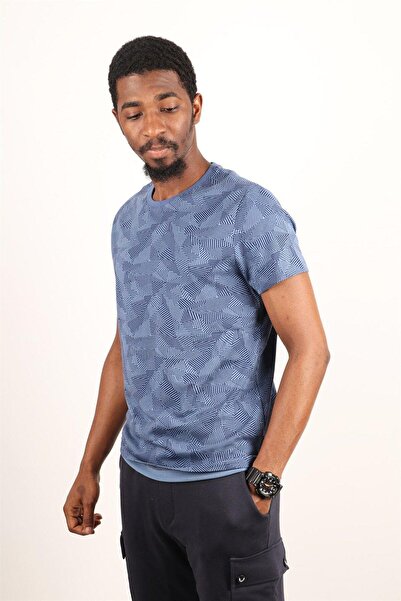 Rich Ανδρικό μπλουζάκι με λαιμόκοψη με σχέδιο 100% βαμβακερό