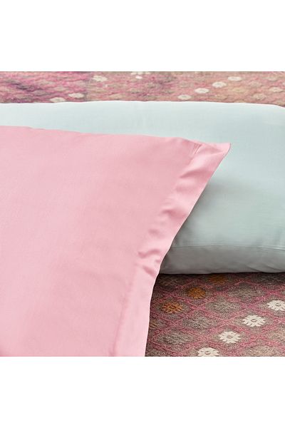 Linens Green Cotton Satin 2-Piece Flounce Pillowcase Set - Mix&Match
