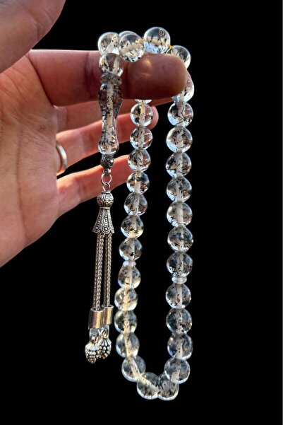 Teta Collection Çay Fosilli Toz Kehribar Tesbih Hediyelik Ahşap Kutulu Kehrib...