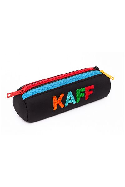 KAFF 01109 Μαύρο τρίκλινο χρώμα φερμουάρ Αδιάβροχο ύφασμα Bondit βελούδινο εμπριμέ μολυβοθήκη